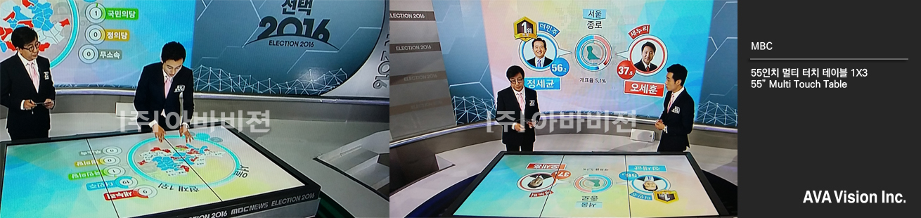 MBC 선거방송(적외선 방식)-멀티 터치 테이블