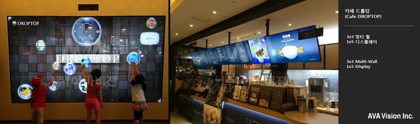 Cafe drop-top: 3x3 multi-touch wall